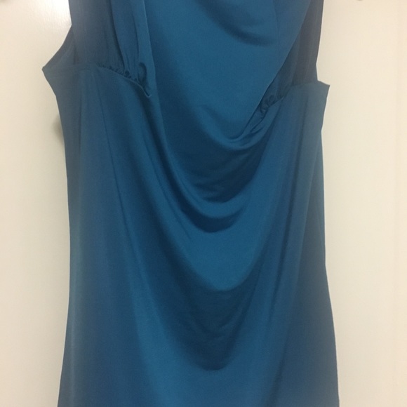 23rd St. teal sleeveless top with a scoop neck. - Picture 3 of 4
